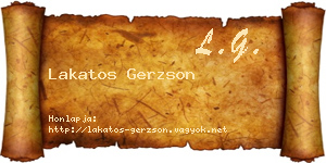 Lakatos Gerzson névjegykártya