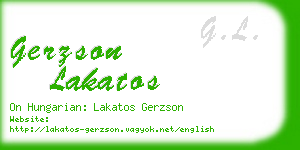 gerzson lakatos business card